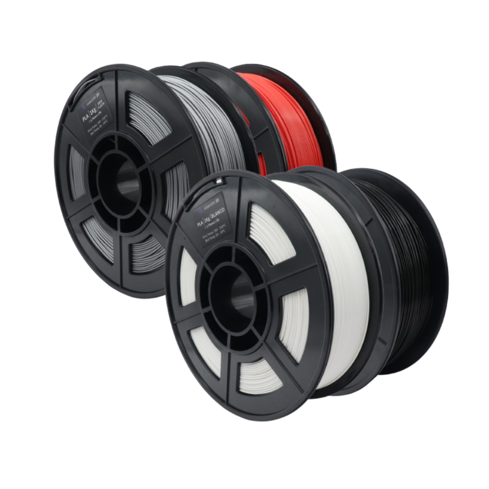 4 Pack - PLA / 1.75mm / 1Kg
